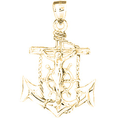 14K or 18K Gold Mariner's Crucifix Pendant