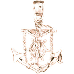 14K or 18K Gold Mariner's Crucifix Pendant