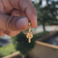 14K or 18K Gold Robed Cross Pendant
