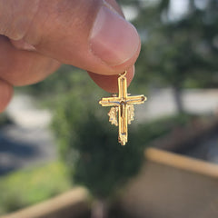 14K or 18K Gold Robed Cross Pendant