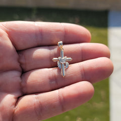 14K or 18K Gold Robed Cross Pendant