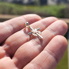 14K or 18K Gold Robed Cross Pendant