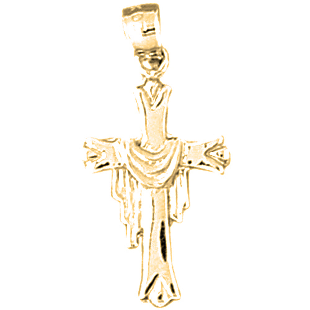 14K or 18K Gold Robed Cross Pendant