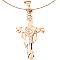 14K or 18K Gold Robed Cross Pendant