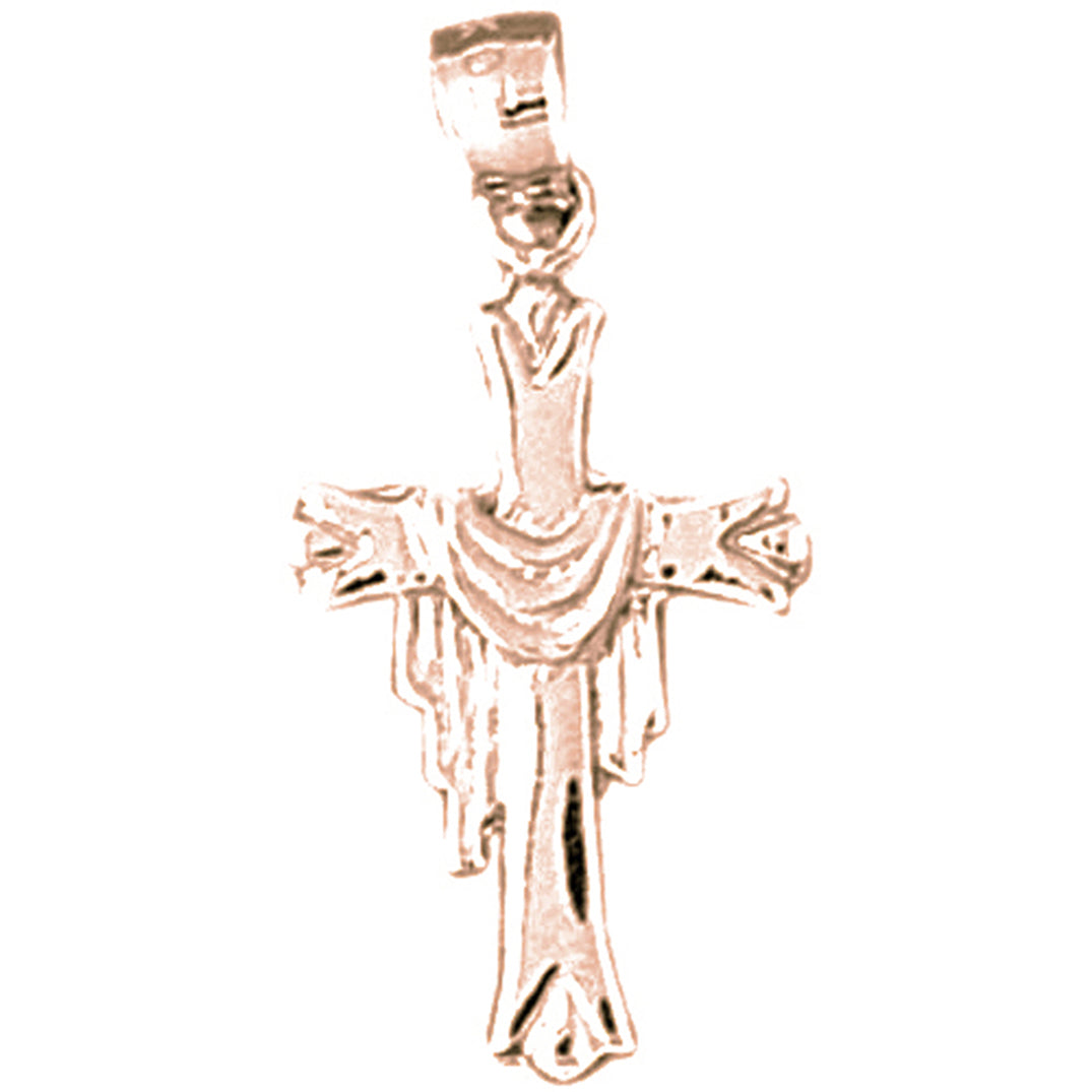 14K or 18K Gold Robed Cross Pendant