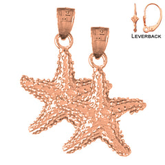 14K or 18K Gold Starfish Earrings