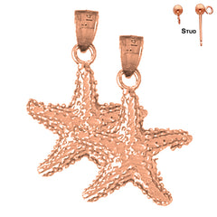 14K or 18K Gold Starfish Earrings