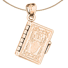 14K or 18K Gold Holy Bible Pendant