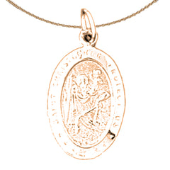 Colgante de moneda de San Cristóbal de oro de 14 quilates o 18 quilates