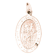 14K or 18K Gold Saint Christopher Coin Pendant