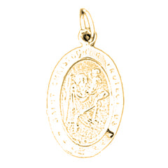 14K or 18K Gold Saint Christopher Coin Pendant