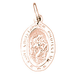 14K or 18K Gold Saint Christopher Coin Pendant