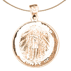 14K or 18K Gold Saint Florian Coin Pendant