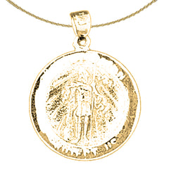 14K or 18K Gold Saint Florian Coin Pendant