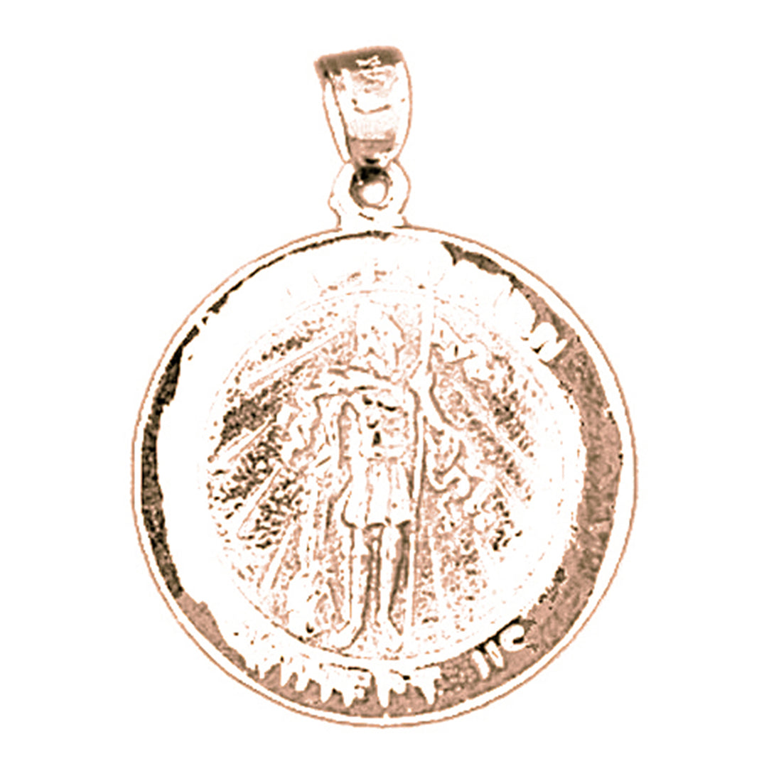 14K or 18K Gold Saint Florian Coin Pendant