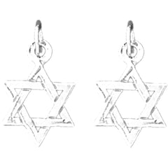 14K or 18K Gold 18mm Star of David Earrings