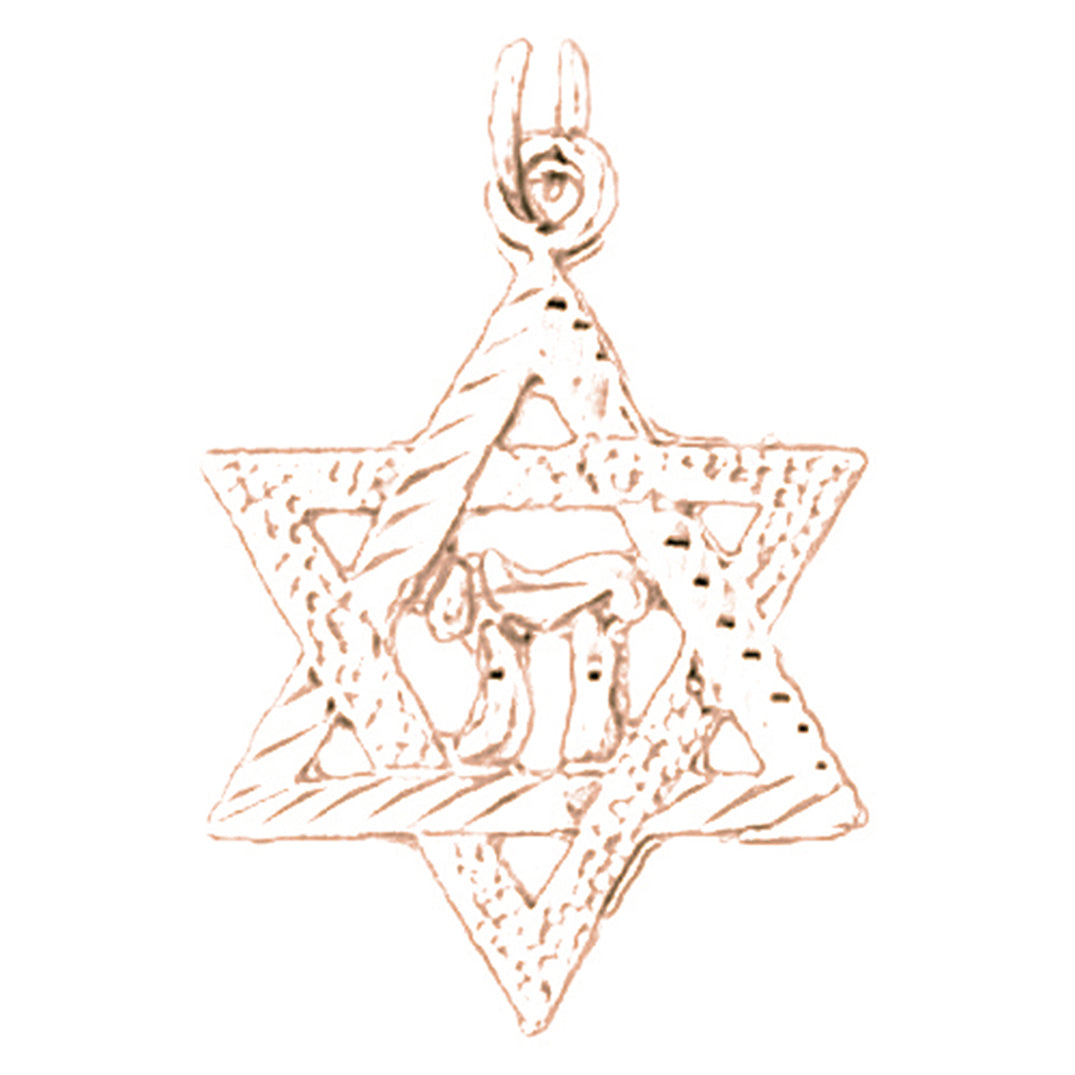 14K or 18K Gold Star of David Pendant