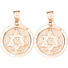 14K or 18K Gold 23mm Star of David Earrings