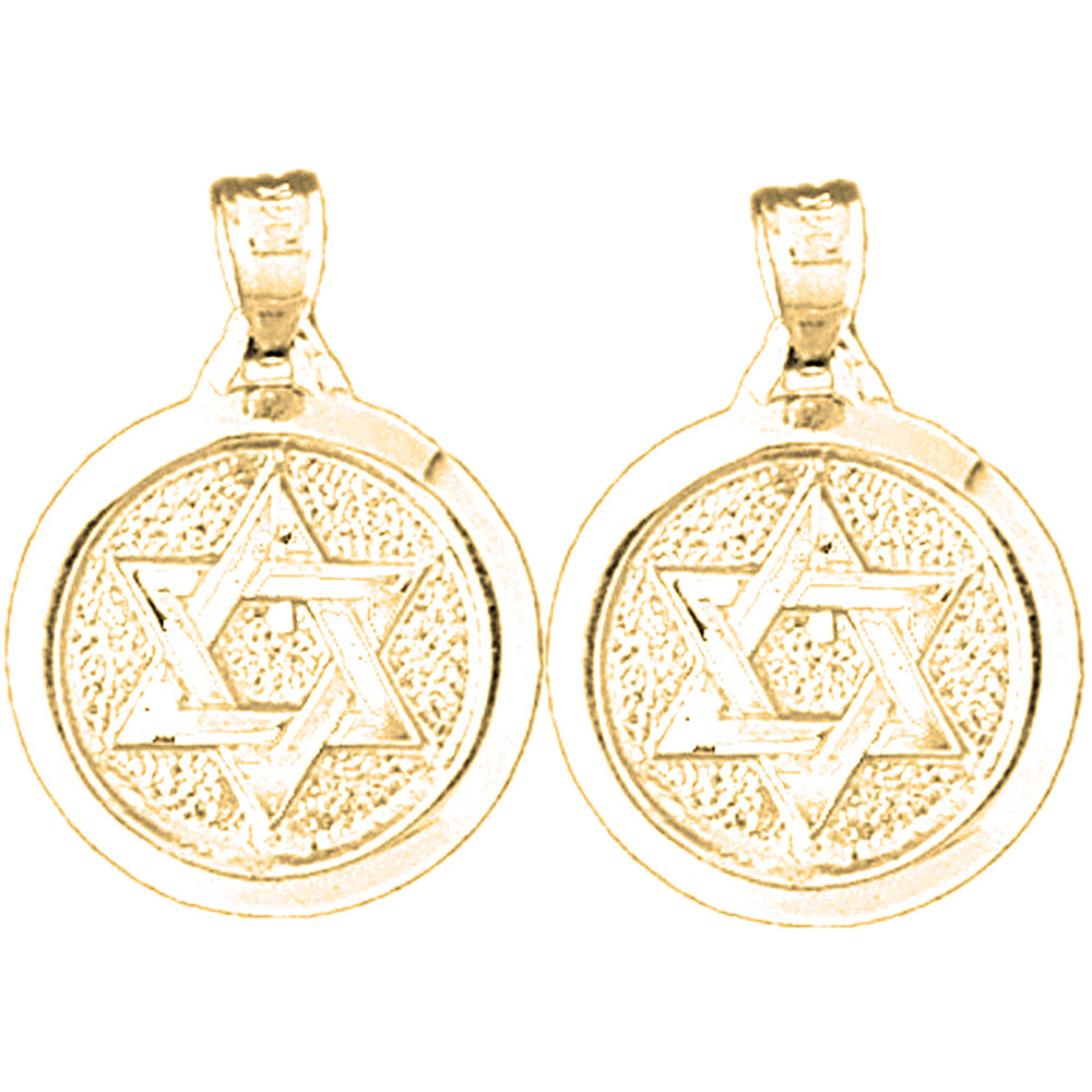 14K or 18K Gold 23mm Star of David Earrings