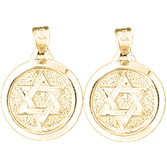 14K or 18K Gold 23mm Star of David Earrings