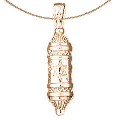 Colgante de pergamino de la Torá de oro de 14 quilates o 18 quilates