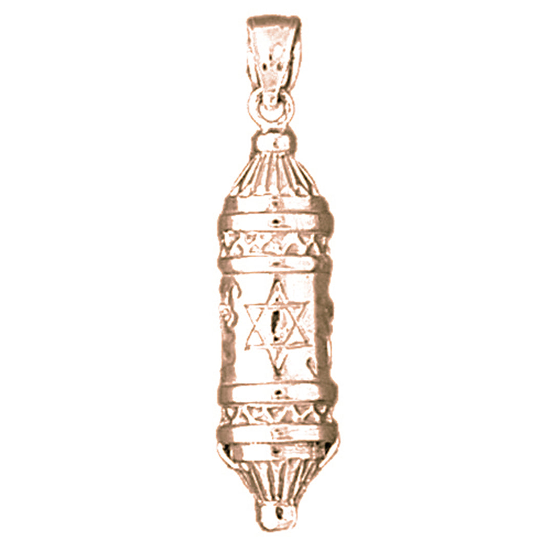 14K or 18K Gold Torah Scroll Pendant