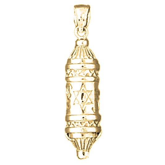 14K or 18K Gold Torah Scroll Pendant