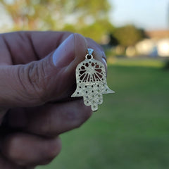 14K oder 18K Gold Hamsa & Davidstern Anhänger
