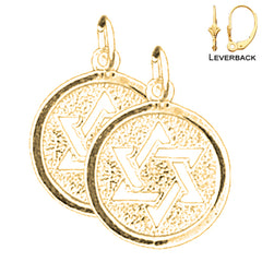 21 mm große Davidstern-Ohrringe aus Sterlingsilber (weiß- oder gelbvergoldet)