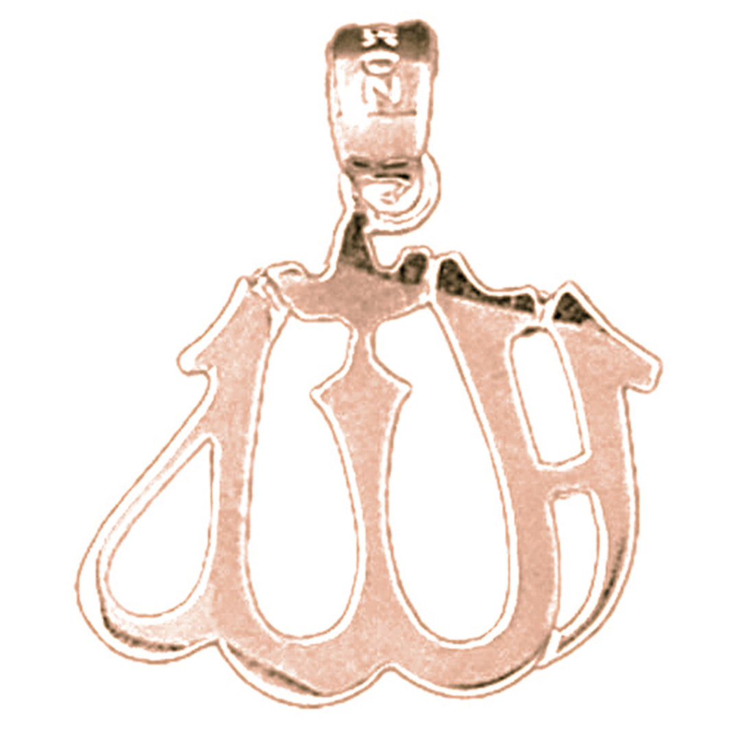 14K or 18K Gold Muslim Allah Pendant