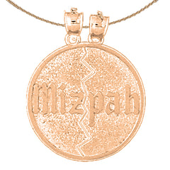 14K or 18K Gold Mizpah Breakable Round Pendant