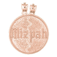 14K or 18K Gold Mizpah Breakable Round Pendant