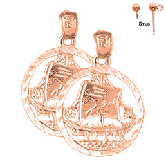 14K or 18K Gold Sailboat Earrings