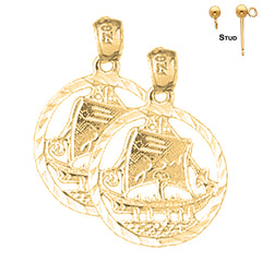 14K or 18K Gold Sailboat Earrings