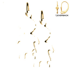 Pendientes de oro de 14 quilates o 18 quilates de 26 mm cortados a mano