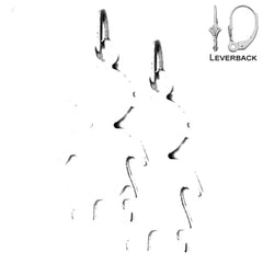 Pendientes de oro de 14 quilates o 18 quilates de 26 mm cortados a mano