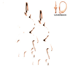 Pendientes de oro de 14 quilates o 18 quilates de 26 mm cortados a mano