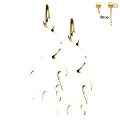 Pendientes de oro de 14 quilates o 18 quilates de 26 mm cortados a mano