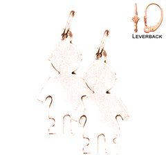 14K oder 18K Gold 26mm Handgeschliffene Ohrringe