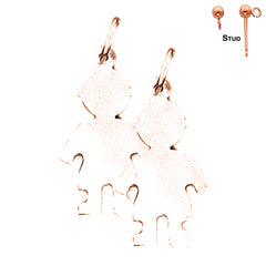 14K oder 18K Gold 26mm Handgeschliffene Ohrringe