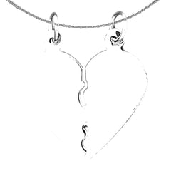 Colgante de corazón cortado a mano en oro de 14 quilates o 18 quilates