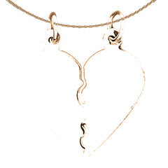 Colgante de corazón cortado a mano en oro de 14 quilates o 18 quilates