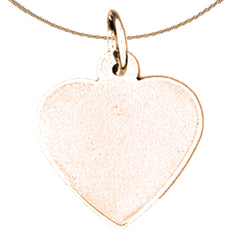 Colgante de corazón cortado a mano en oro de 14 quilates o 18 quilates