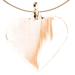 Colgante de corazón cortado a mano en oro de 14 quilates o 18 quilates