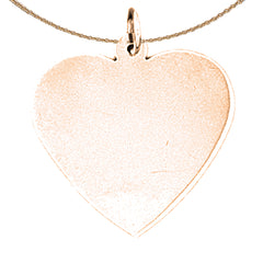 Colgante de corazón cortado a mano en oro de 14 quilates o 18 quilates
