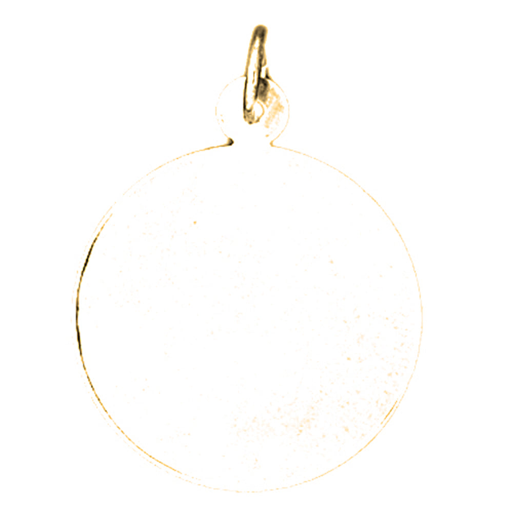 14K or 18K Gold Hand-cut Round Pendant