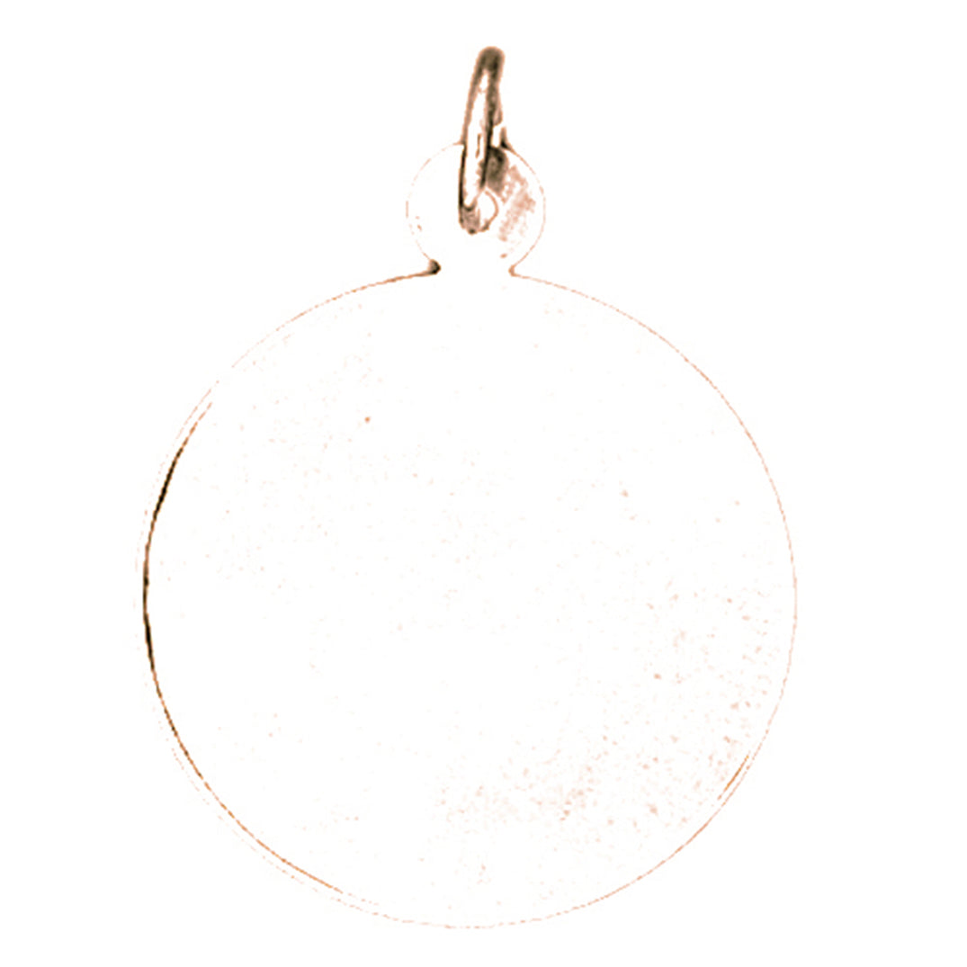 14K or 18K Gold Hand-cut Round Pendant