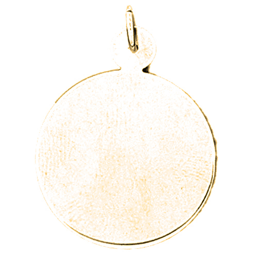 14K or 18K Gold Hand-cut Round Pendant
