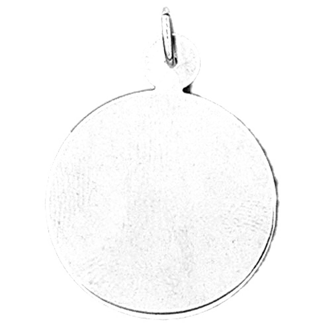 14K or 18K Gold Hand-cut Round Pendant