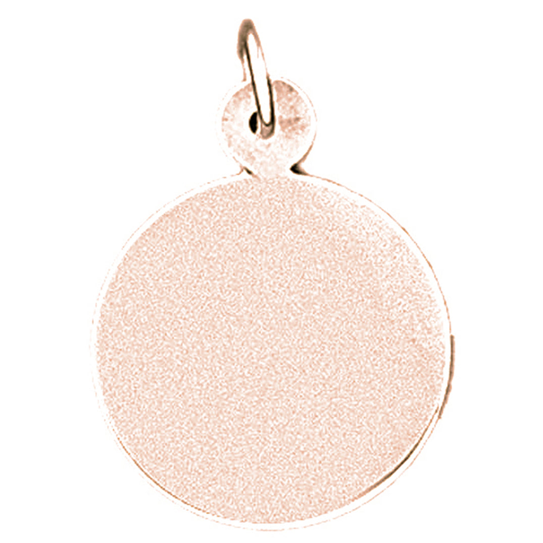 14K or 18K Gold Hand-cut Round Pendant